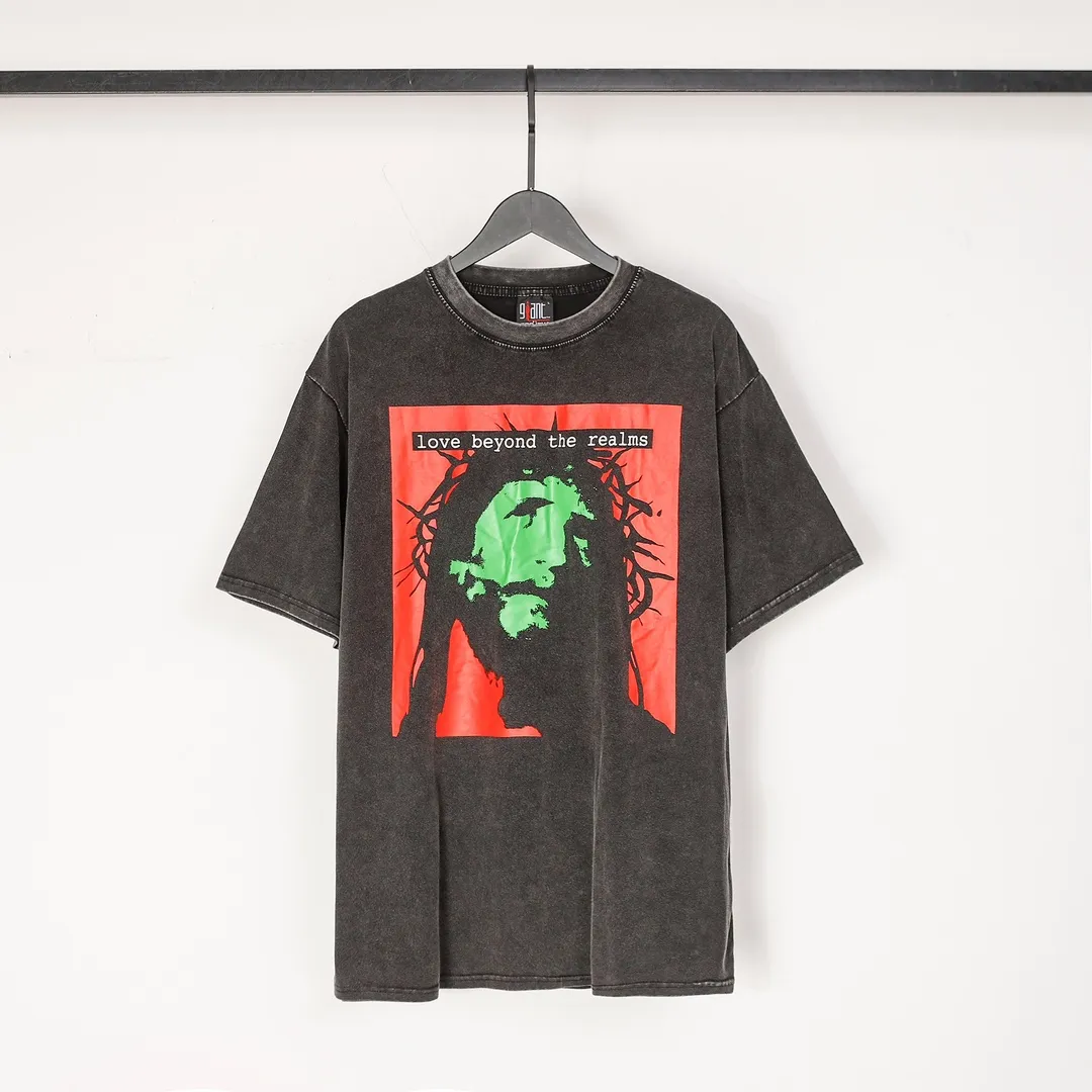 Saint Michael series trendy T craft letter drawing round neck short sleeves Style number: D3211p116 Color: black Size: S M L XL